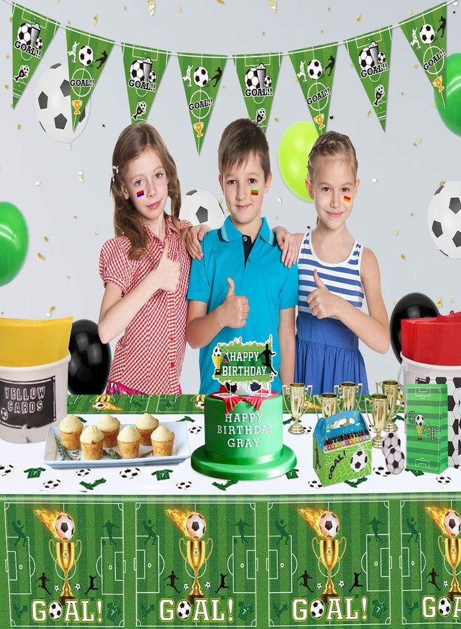Inspireyee 4 Pack Soccer Party Tablecloths Soccer Birthday Decorations Plastic Disposable Sports Theme Party Table Covers Soccer Theme Table Cloth for Rectangle Tables Birthday Party Supplies Favors 51'' X 86'' - Image 4